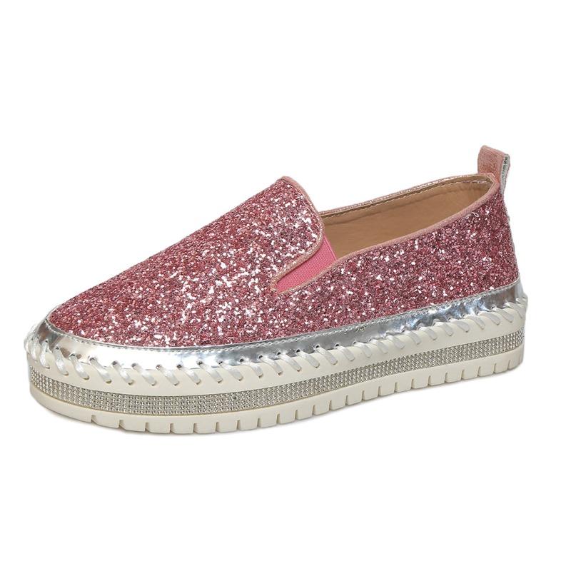 

Women’s Plus-Size Platform Slip-On Loafers Casual Flat Shoes Spring Everyday Wear 44 рожевий