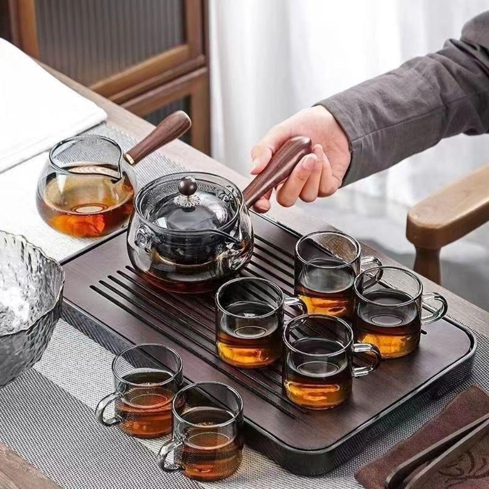 Glass 360 Degree Rotating Teapot Large Brewing Teapot Tea Dispenser Fair Cup Tea Making