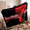 Cristiano Ronaldo Personalized Fleece Blanket With Football Logo, Custom Name Text Soft Warm Home Throw Blanket