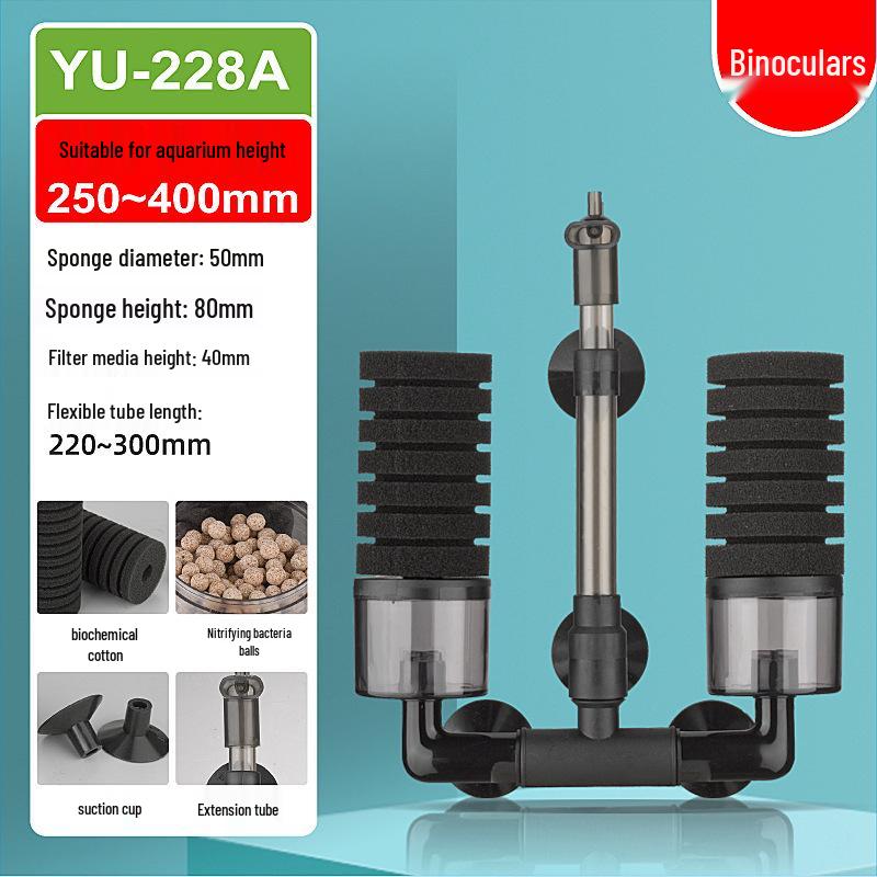 Biochemical Sponge Filter for Fish Tanks with Built-in Water Circulation and Oxygenation