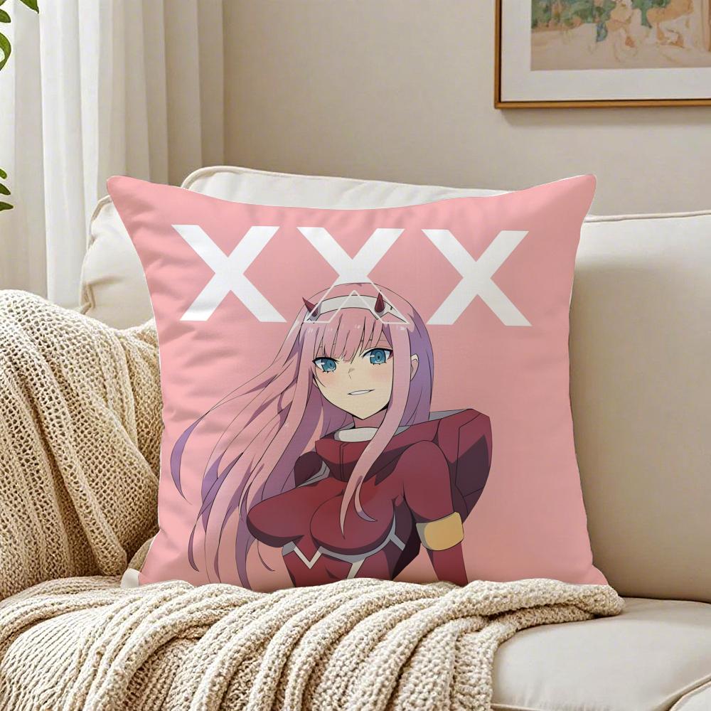 Anime Mecha 02 zero two DDARLING in the FFRANXX Cushion Cover Pillowcase Antidustmite living Room Sofa Decor Cushion Room