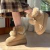 Chunky Platform Warm Furry Women Snow Boots Thick Soled Cold-proof Lightweight Non-slip Plus Size  Winter Cotton Shoes