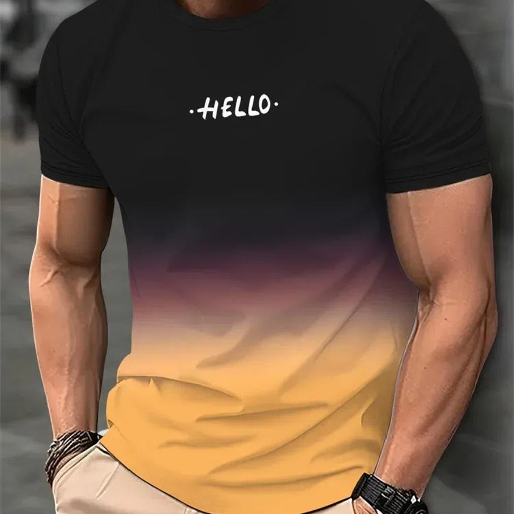 Mens Casual T Shirt Variegated Print T Shirt King Fitness Shirt Oversized Short Sleeve Tops Boys Tops Vintage Mens T Shirts