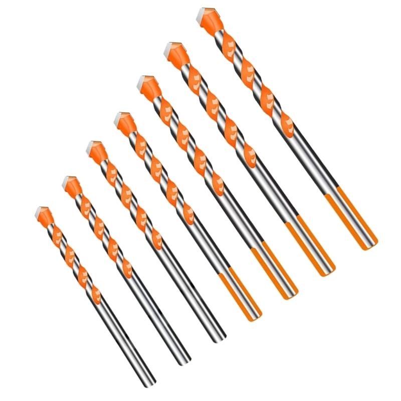 Concrete Drill Bit Four-Edge Serrated Drill Bits 1/4 Shank High Hardness Steel Metal Drill For Brick