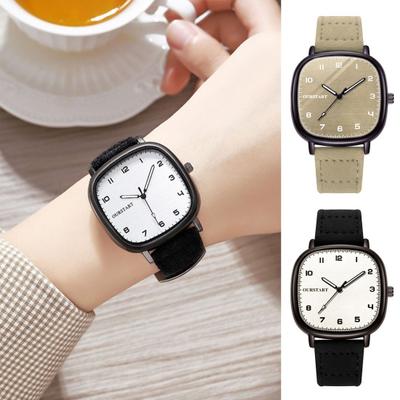 Quartz Watch Square Dial Silicone Adjustable Strap No Delay Time-checking High Accuracy Exquisite Lady Wristwatch Timepiece