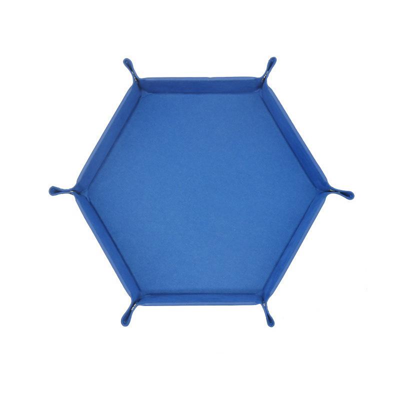 Hexagonal Velvet Dice Tray: Portable, Foldable PU Storage for Tabletop Games
