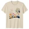 Delicate Watercolor Floral Botanical Garden Womens T-Shirt Botanical Art Nature