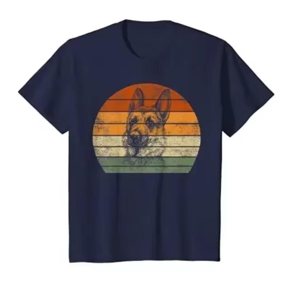 German Shepherd Gifts for Women Men Shepherd Print Graphic T-Shirt Graphic T Shirts Men Clothing Vintage T Shirt