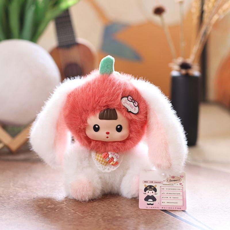 

Pvc Baby Three Orchard Doll Plush Tomato Rabbit Raccoon Dinosaur Design Exterior LargeEar