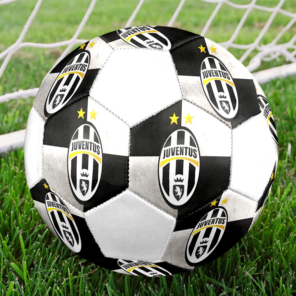 Pallone da Calcio Juventus FC, colorato, adatto a tutte le età, cucito a macchina, materiale PVC, qualità da competizione, resistente e ad alto rimbalzo