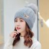 New Hat Women's Winter Cold-proof Versatile Fashion Thickened Velvet Warm Knitted Ear Protector Confinement Hat