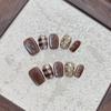 Modern temperament retro nail art handmade wear nail white atmosphere nail art cat eye finished nail art fake nail piece