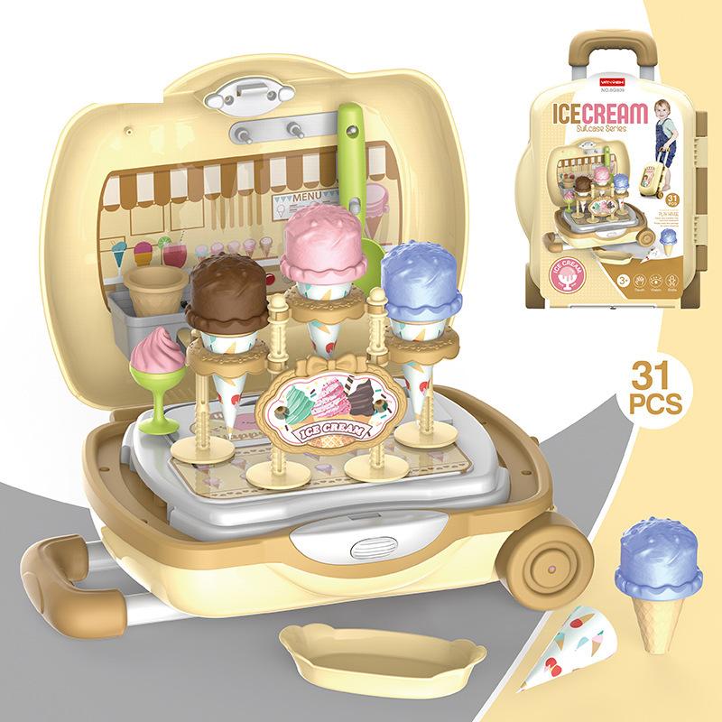 Children'S Play House Portable Suitcase Dresser Cut Cut Music Kitchen Tableware Medical Equipment Trolley Case Toy Set