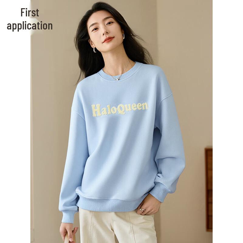 Women's Retro Letter Print Fleece Sweatshirt