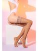 Silky 480-Needle Lace-Top Shiny Stockings - Women's Large, Thin & Sexy High Socks