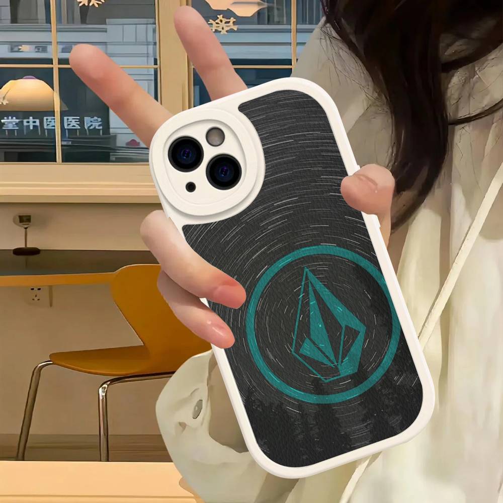 V-Volcom LOGO Mode Für IPhone 16 15 14 13 12 11 Pro Max Plus Leder Handyhülle