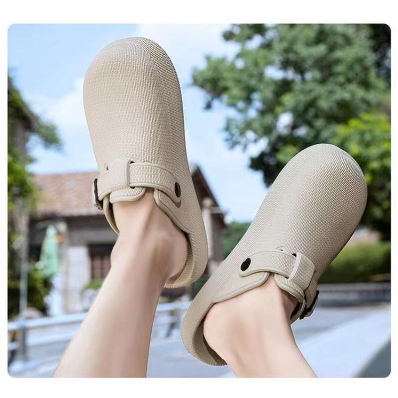 Fashion Bebealy Sandals for Men and Women Closed-toe Outdoor Beach Slippers Summer Fashion EVA Slide Indoor Breathable Non-slip Slippers