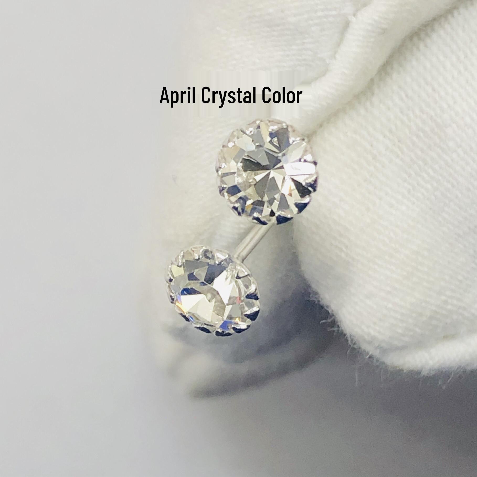 S925 Sterling Silver White Gold December Birthstone Earrings with Austrian Crystal Rhinestones