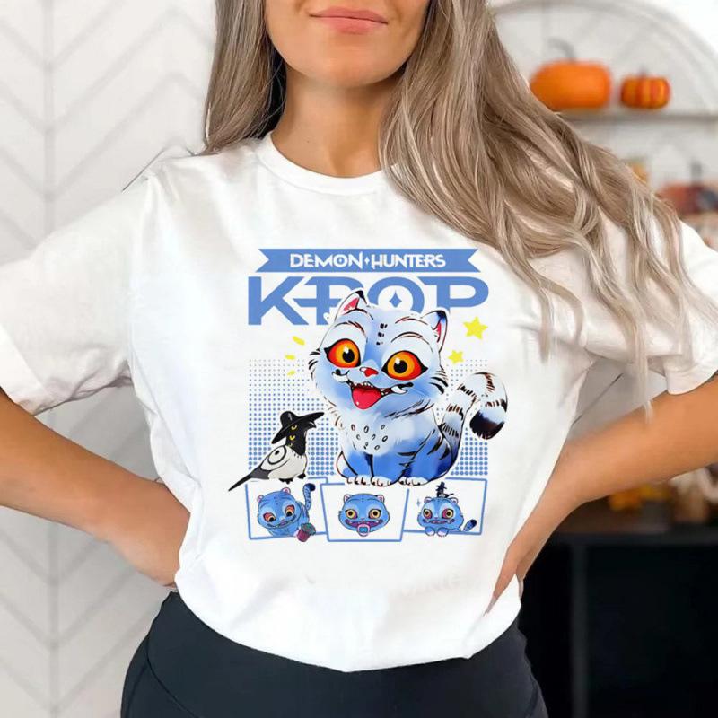 Camiseta Casual Holgada Moda Estampada Manga Corta Cómoda para Mujer