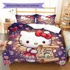 Hello Kitty Cute Pattern Bedding,Quilt Set Quilt Cover Pillowcase Home Birthday Gift(1 * Duvet Cover + 2 * Pillowcase, Without Core)