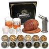Wooden Whiskey & Wine Barrel Cocktail Smoker Set with Wood Chips