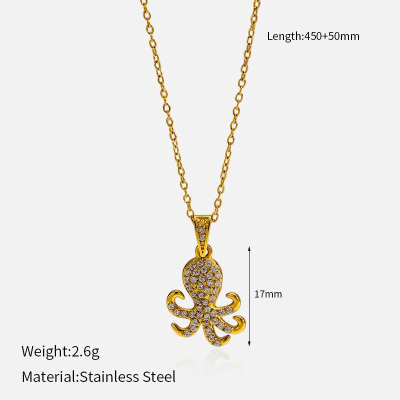 

Light Luxury Diamond Accented Ocean Themed Collarbone Necklace For Women Fashionable Daily Wear Jewelry