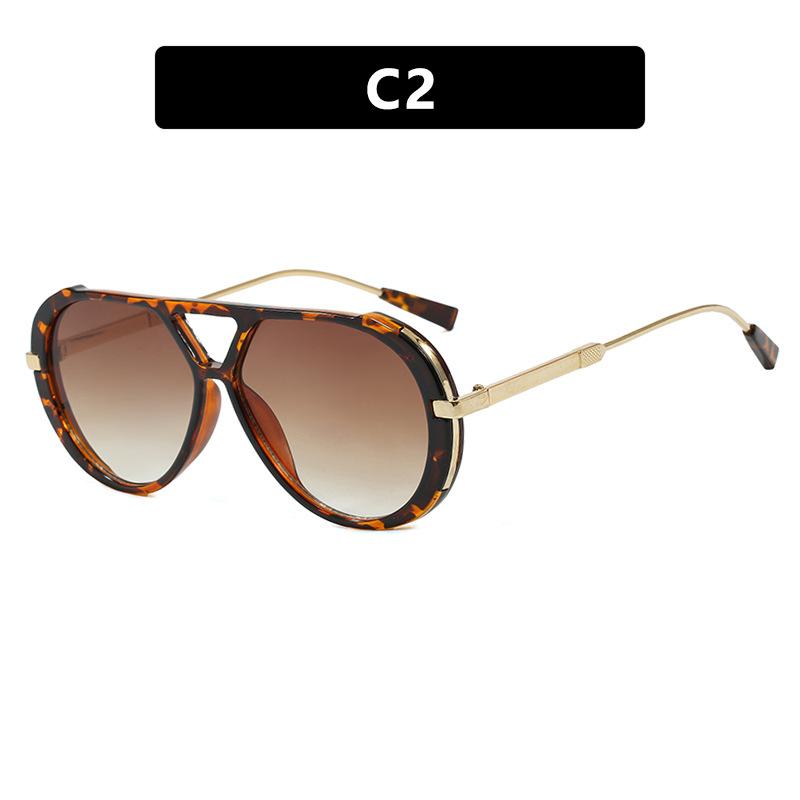 Double-beam toma-shaped sunglasses, European and American retro fashion sunglasses, large frame, UV protection