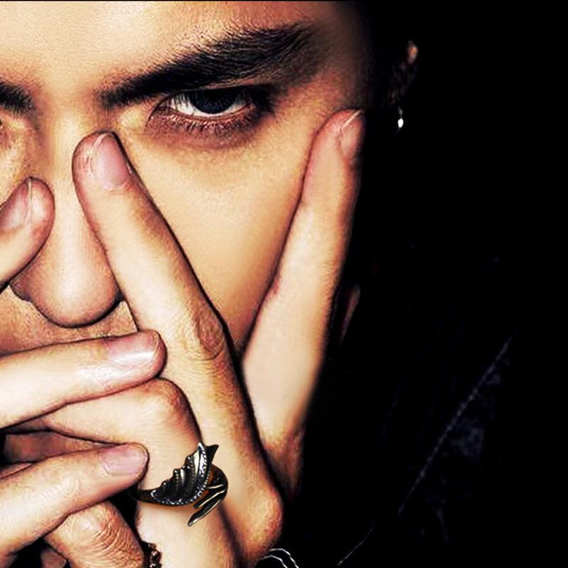Retro Demon Dragon Wings Ring For Men Women Punk Gothic Open Ring Handmade Designer  Unisex Accessories Gift For Lovers