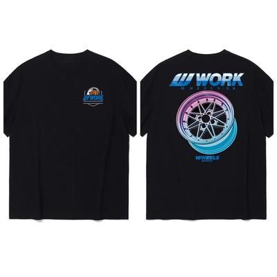Sommer Neu WORK Radnabe Modifizierter Auto Stil Grafischer Druck Modisch Lässig Hohe Qualität Atmungsaktiv Y2k Kurze Ärmel Klassisch