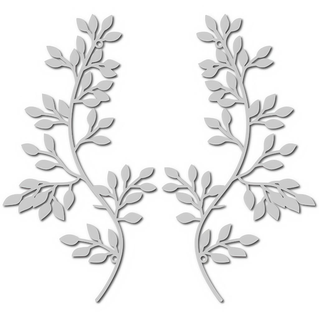 2 Pezzi Decorazione Murale Foglia d'Albero in Metallo Ramo d'Olivo Foglia Arte Murale Soggiorno, Corridoio Decorazione Murale Decorazione Esterna