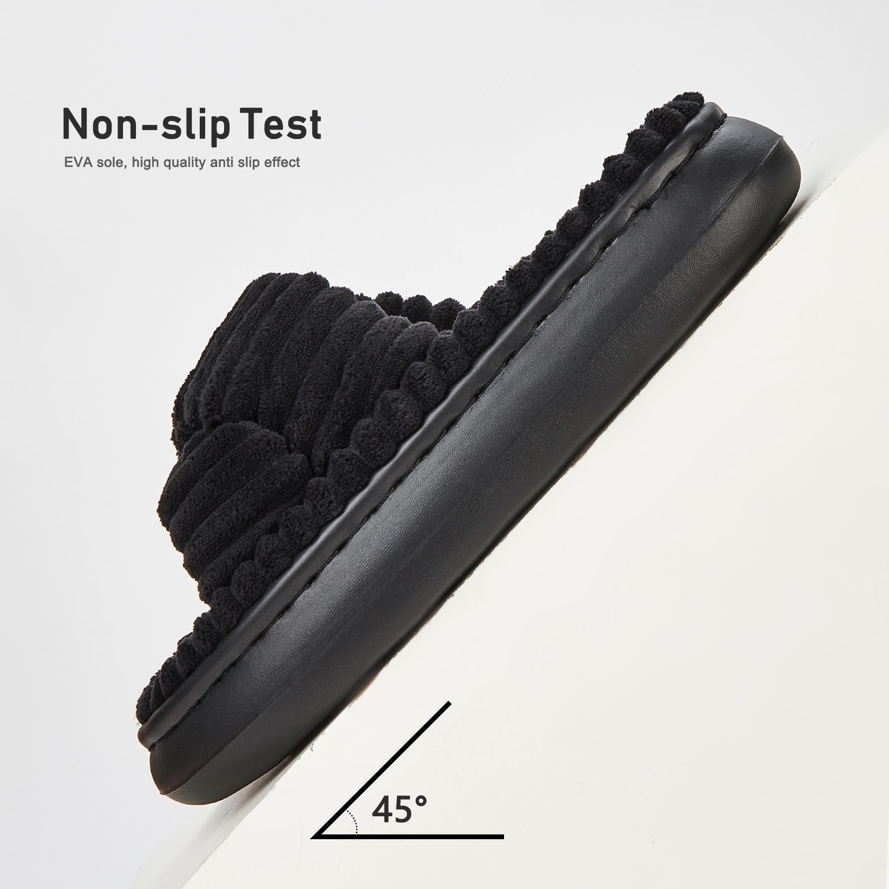 Зимние однотонные льняные тапочки — фото 5