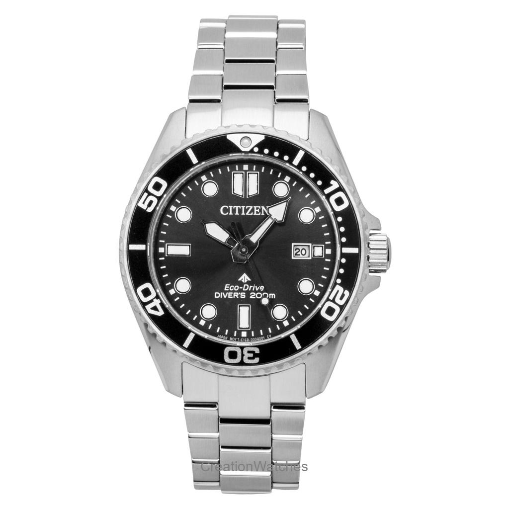 

Мужские часы Citizen Promaster Dive из нержавеющей стали с черным циферблатом Eco-Drive BN0261-51E 200 м чёрный