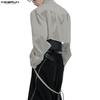 INCERUN Men Lapel Neck Long Sleeve Lace-up Cropped Short Shirts