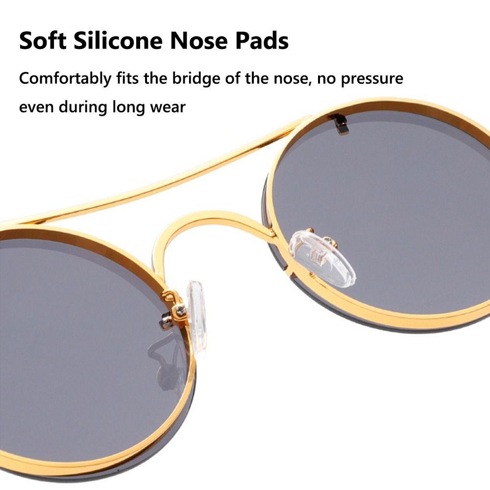 Fashion Luxury Design Round Sunglasses Double Bridge Cheetah Decoration Punk Sun Glasses Uv Protection Gradient Shades Unisex