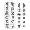 12-Grid Box Chrome Alloy Dark Heart & Pentagram Nail Art Rhinestones