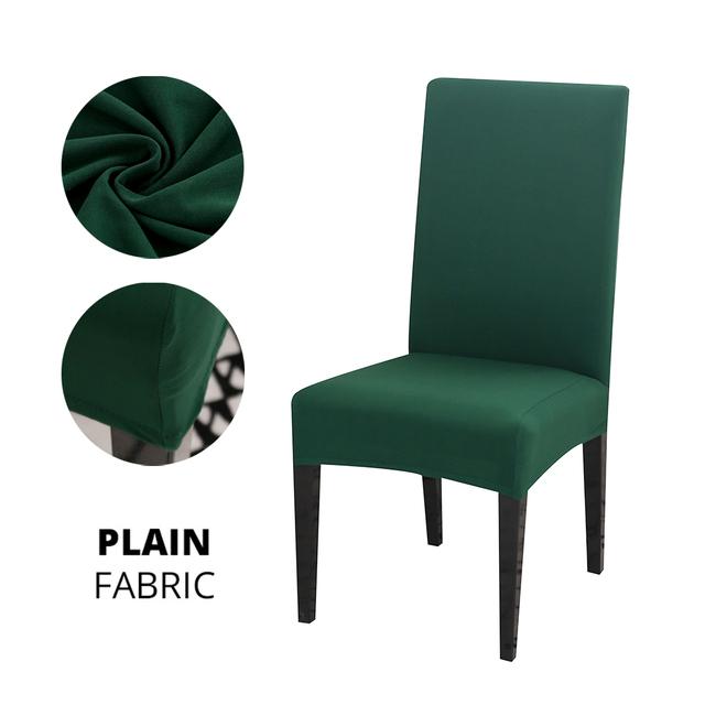 Ensfarget Stoltrekk Stretch Spandex Slipcover Protector For Kjøkken Stol Sete Hotell Bankett Bryllup Spisestue 1 /2 /4 /6 Stk