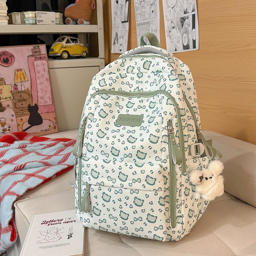 Schoolbag high-value backpack female Japanese ins sweet and cute cartoon print primary and secondary school students 3rd to 5th grade backpack