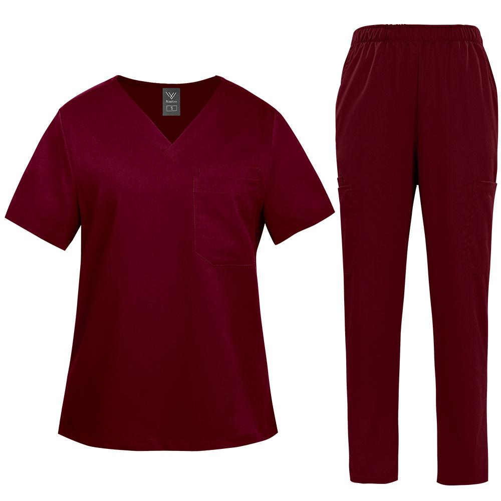 Multicolor Beautician Lab Workwear Solid Color Beauty Salon Nursing Uniforms Pet Clinic Scrubs Uniforms Work Clothes