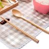 ZISIZ Natural Wood Chopsticks and Spoon Set