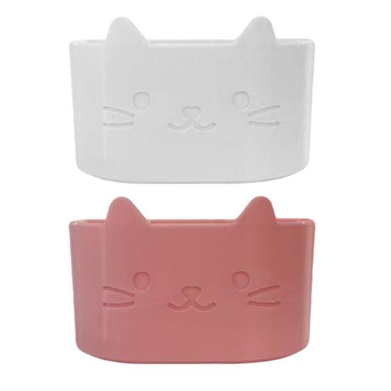 Toothbrush Holder Cartoon Cat Design Multifunctional Bathroom Organizer Makeup Brushes Pens Kitchen Utensils Holder