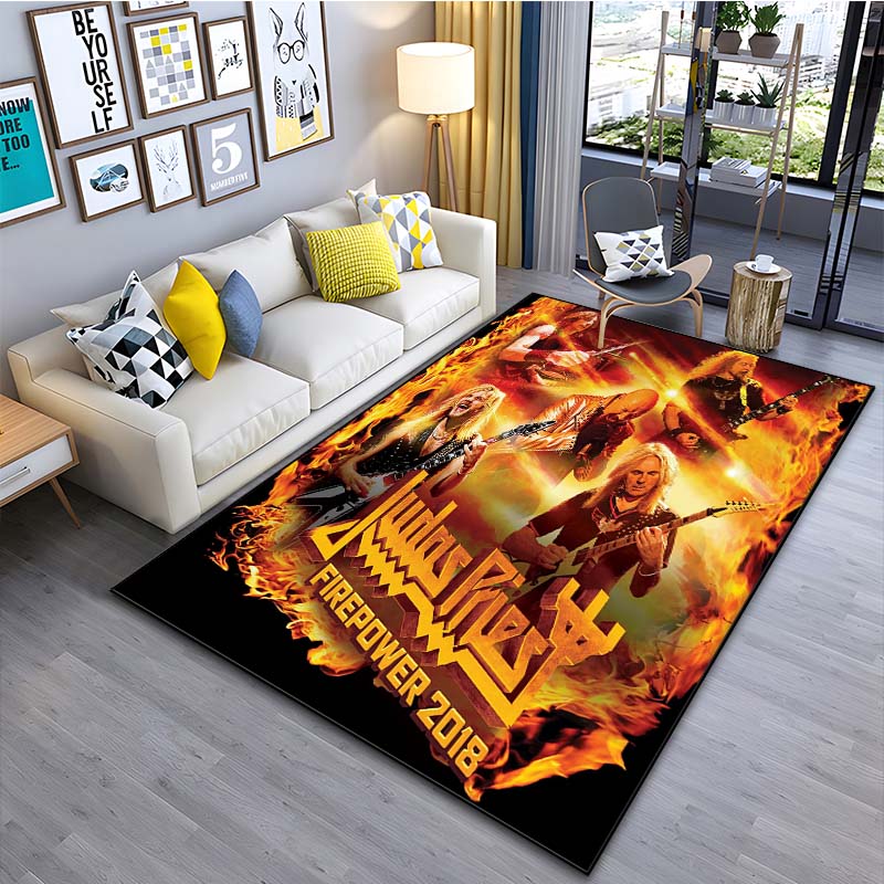 Doom J-Judas Priest Pattern Floor Mat Carpet 15 Size Living Room Bedroom Bedside Floor Mat Area Rug Music Room Club Decor