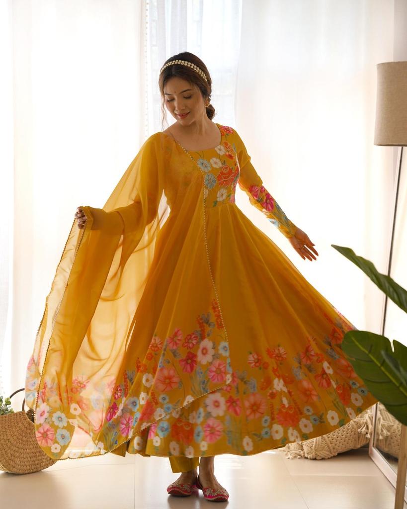 Set pantalon și dupătta rochie indiană Bollywood Anarkali Rochie gata de purtat Salwar Kameez
