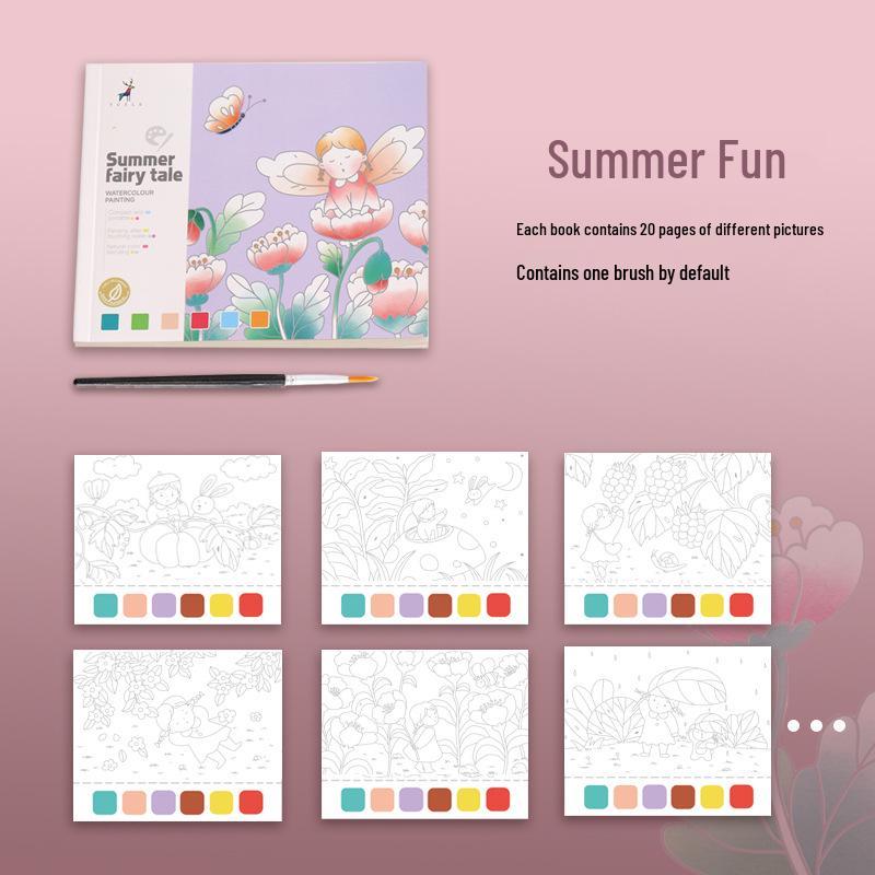 Creative Watercolor Cartoon Graffiti Book: Children's Drawing with Built-in Paint and Gouache Paper