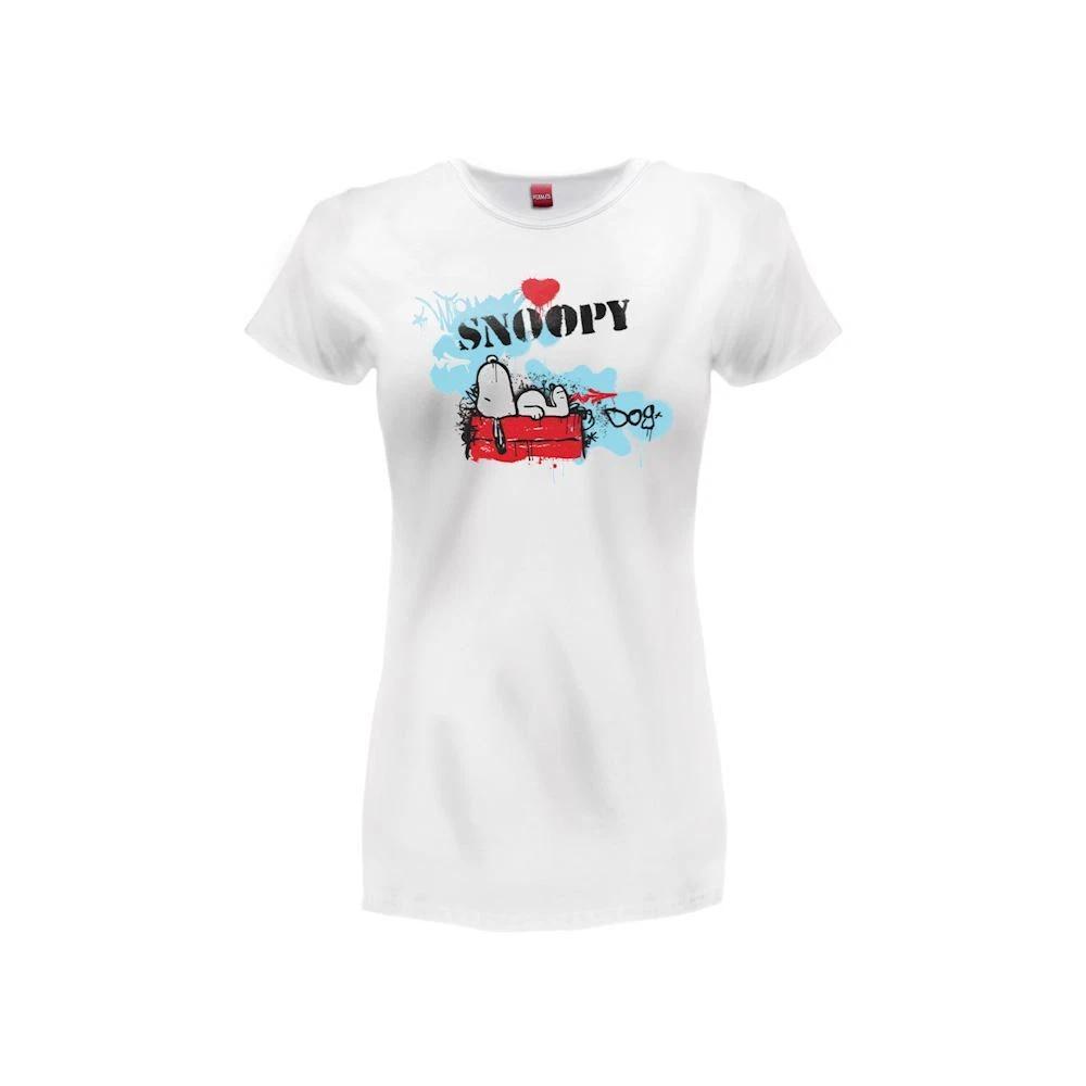 Original Official White Peanuts Women Lady T-Shirt S n o p y- 3XL