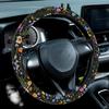 Wildflower Car Steering Wheel Cover, Flower Car Accessory For Diverse Cars, Cute Floral Print Steering Wheel Cover Protector For Women, For Steering