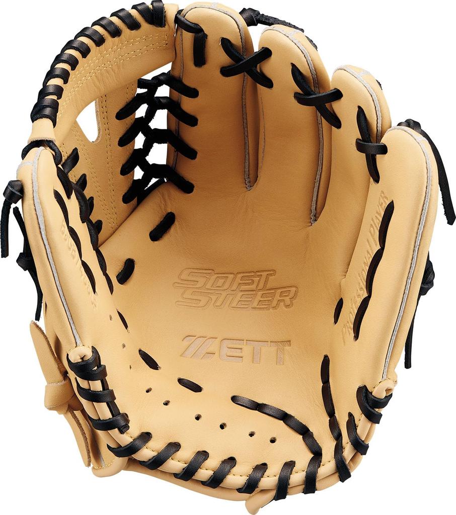 ZETT Youth Soft Steer Baseball Glove Pastel LL BJGB74550F (All-Around) B/Black (3219) Size