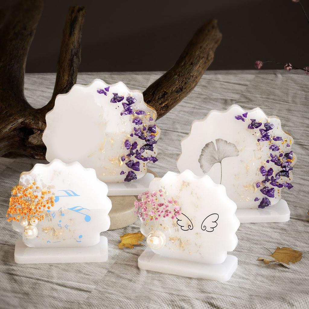Flexible Silicone Mold for Unique Tabletop Ornament Dried Flower Photo Frame Resin Mould Home Desktop Decoration