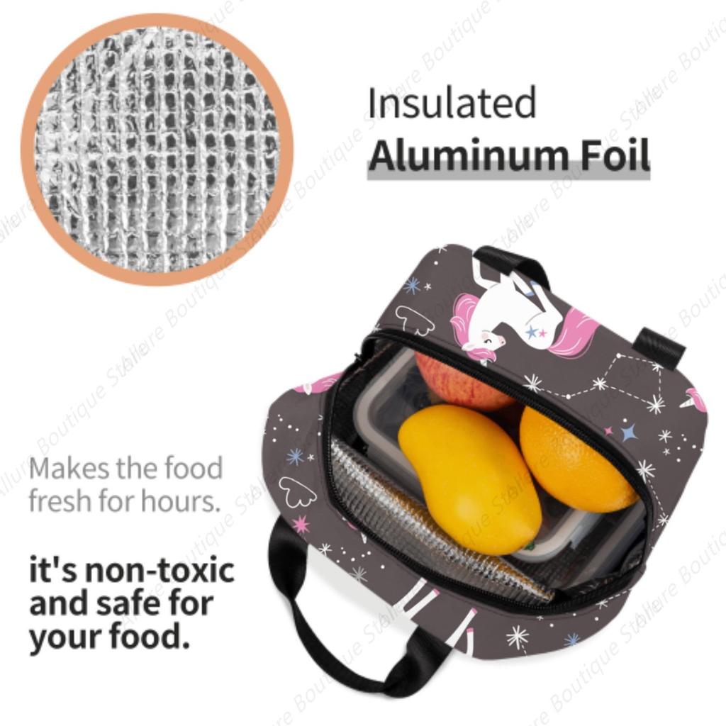 Lunch Bag Waterproof Insulated Canvas Cooler Bag Thermal Cold Food Picnic Travel Tote for Women Children