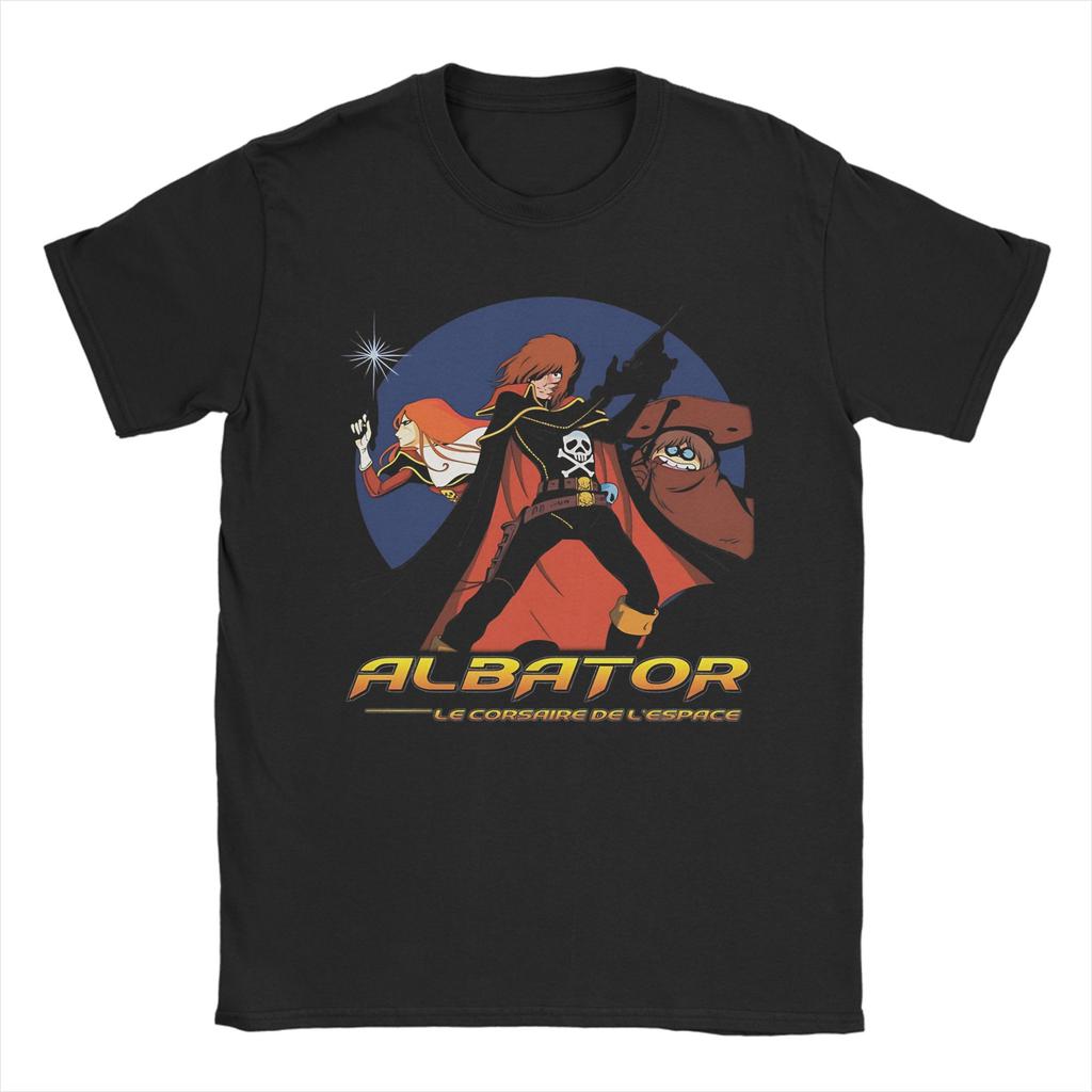 Unisex Women Print Space Pirate Captain Harlock Albator T Shirt Tee 100 Cotton  Tshirts Clothes