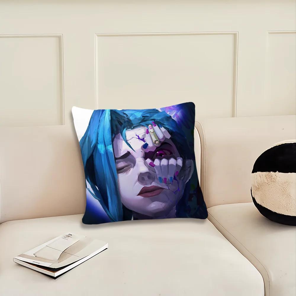 Cartoon A-Arcane Season 2 Vi J-Jinx Decoration Room Home Sofa living Office Car Nordic Simplicity Pillow Cover